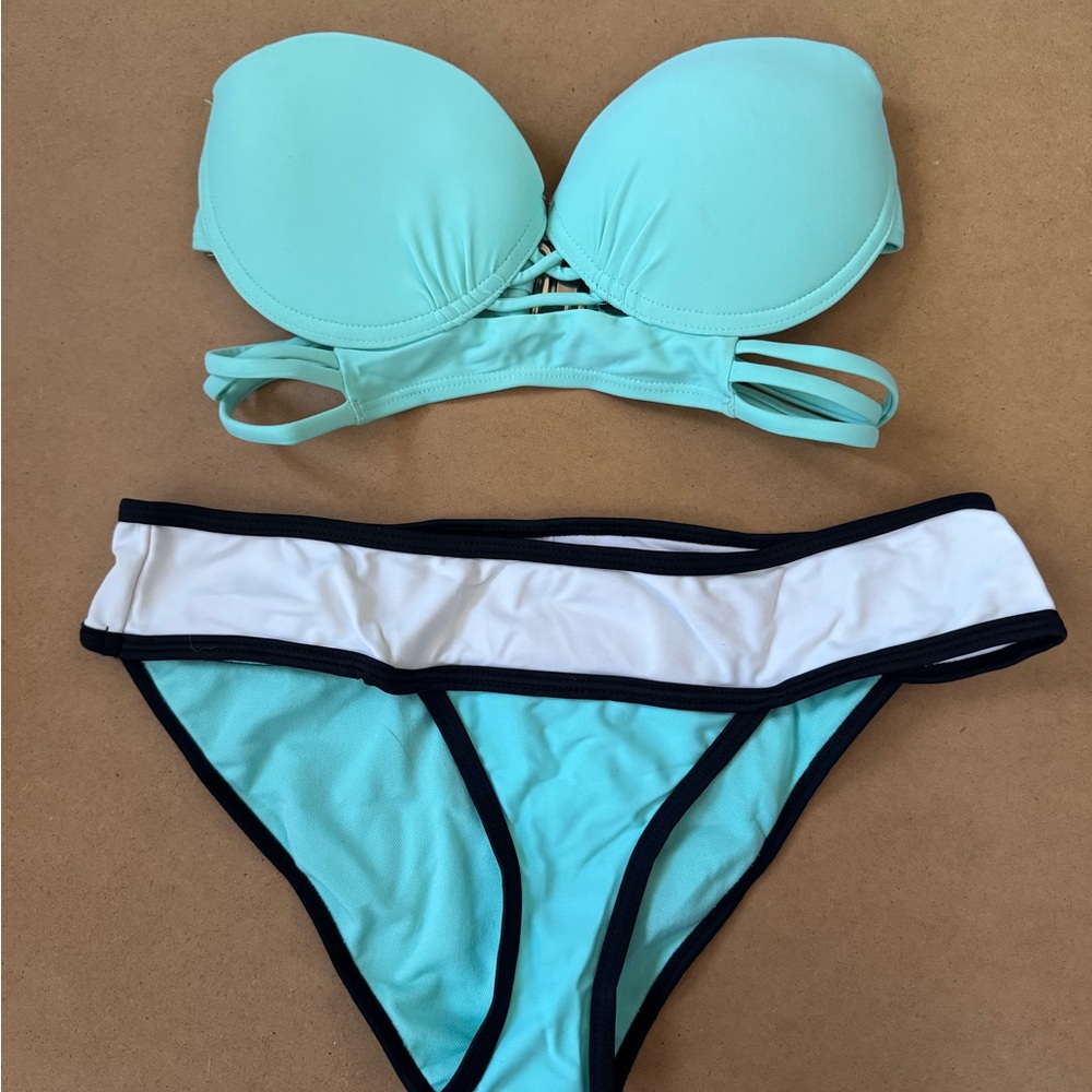 Strapless Mint Green Bikini Set